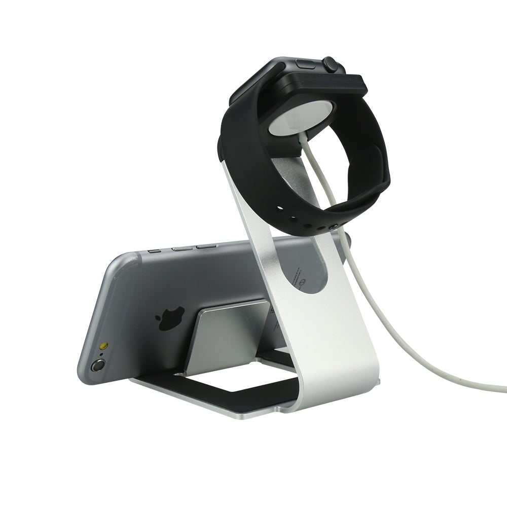 LUVVITT Dual Charging Stand for Apple Watch and iPhone (LUV-1036) - Silver