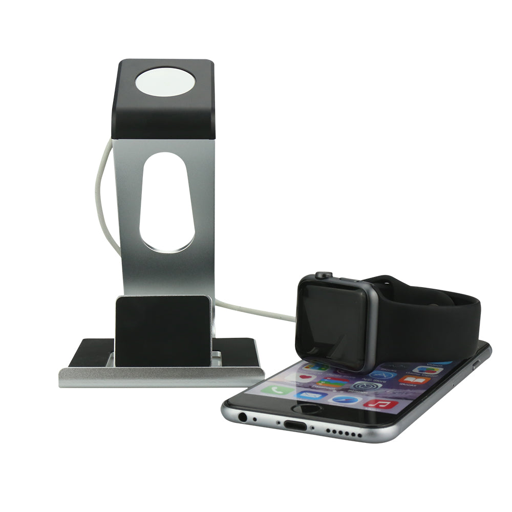 LUVVITT Dual Charging Stand for Apple Watch and iPhone (LUV-1036) - Silver