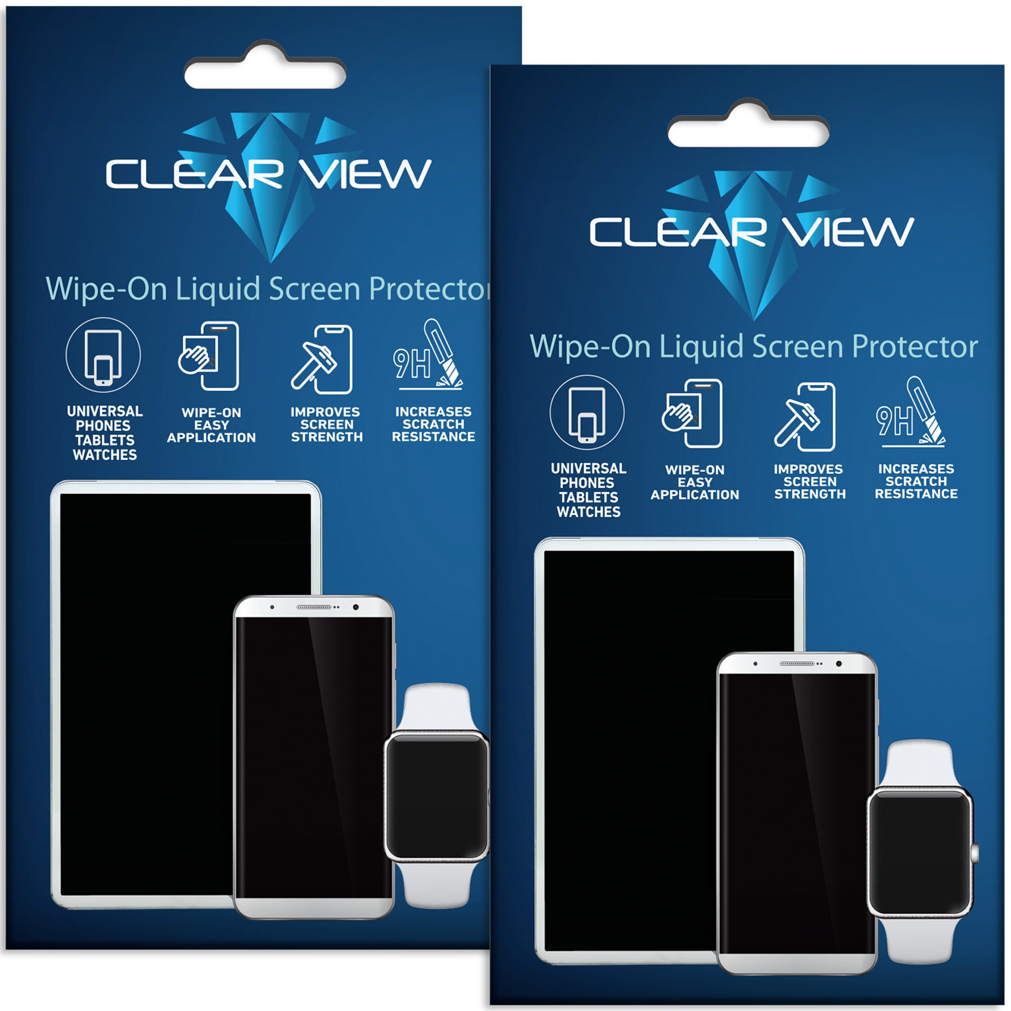 2 Pack ClearView Liquid Glass Screen Protector for All Smartphones Tablets and Watches