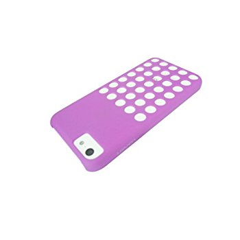LUVVITT SKINNY Matte Slim Hard Case Back Cover for iPhone 5C w/Holes - Purple