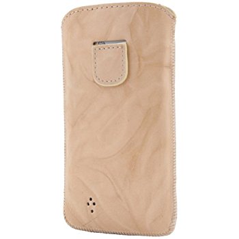LUVVITT Genuine Leather Pouch for Samsung Galaxy S4 - Beige