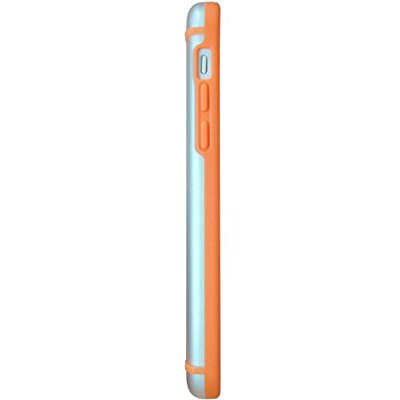 LUVVITT HYBRID Slim Clear Back Case with Bumper for iPhone 5C - Clear / Orange