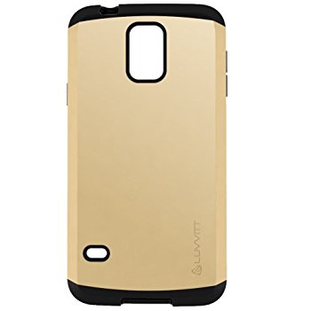 LUVVITT ULTRA ARMOR Galaxy S5 Case | Double Layer Shock Absorbing Case - Gold