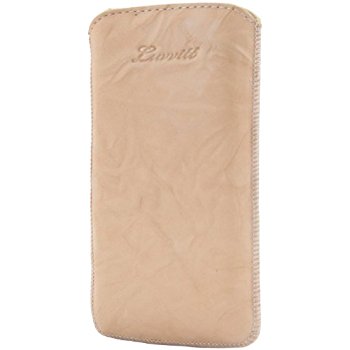 LUVVITT Genuine Leather Pouch for Samsung Galaxy S4 - Beige
