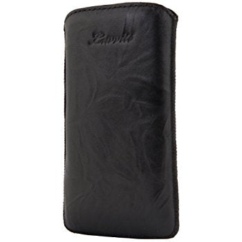 LUVVITT Genuine Leather Pouch for Samsung Galaxy S4 - Black