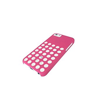 LUVVITT SKINNY Matte Slim Hard Case Back Cover for iPhone 5C w/Holes Hot Pink