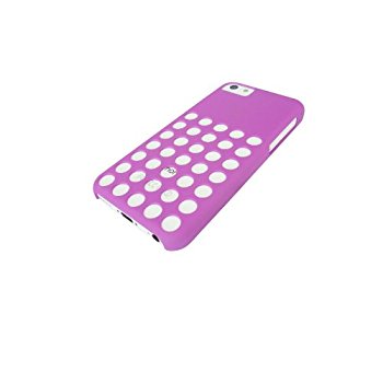 LUVVITT SKINNY Matte Slim Hard Case Back Cover for iPhone 5C w/Holes - Purple