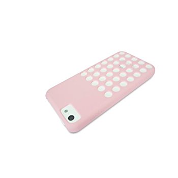 LUVVITT SKINNY Matte Slim Hard Case Back Cover for iPhone 5C with Holes - Pink