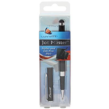 LUVVITT JOT MASTER Stylus and Ink Pen Duo for iPad, iPhone, iPod Touch (Black)