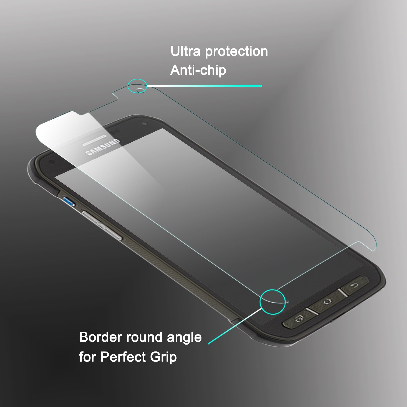 LUVVITT Tempered Glass Screen Protector for Galaxy S5 ACTIVE - Clear