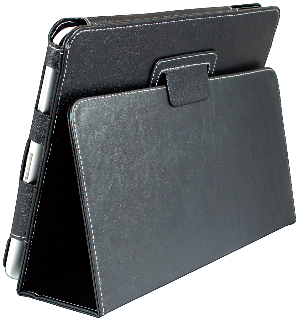 LUVVITT 3D iPad Case - (1st generation) PU Leather Case with 3-in-1 built-in Stand / Black