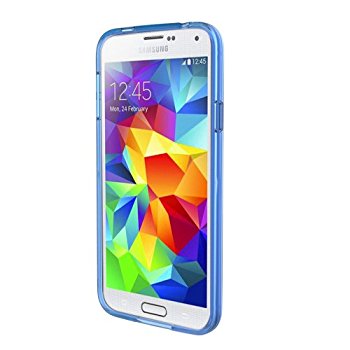 LUVVITT CLEARVIEW Case for Samsung Galaxy S5 | Bumper with Back Cover - Blue