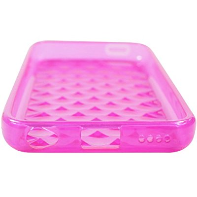 LUVVITT 3D JEWEL Soft Slim TPU Case / Cover for iPhone 5 C - Transparent Pink