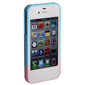 LUVVITT RESPIRA Hard Shell Case for iPhone 4 & 4S - Blue/Pink