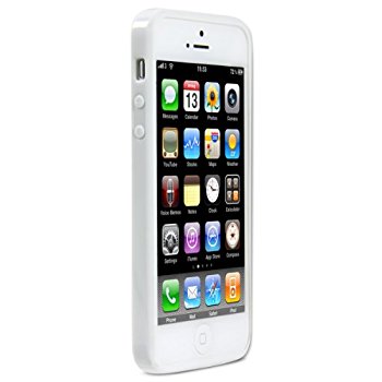 LUVVITT CLEARVIEW Slim Clear Back Case with Bumper for iPhone 5 / 5S - White