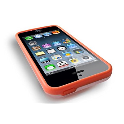 LUVVITT HYBRID Slim Clear Back Case with Bumper for iPhone 5C - Clear / Orange
