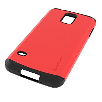 LUVVITT ULTRA ARMOR Galaxy S5 Case Dual Layer Shock Absorbing Case - Black/Red