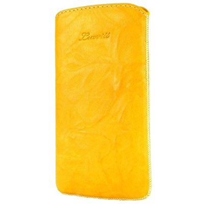 LUVVITT Genuine Leather Pouch for Samsung Galaxy S3 SIII - Yellow