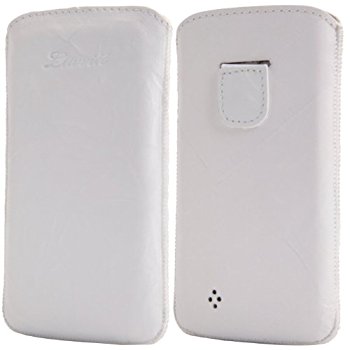 LUVVITT Genuine Leather Pouch for Samsung Galaxy S4 - White