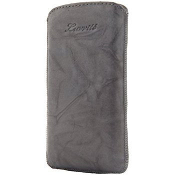LUVVITT Genuine Leather Pouch for Samsung Galaxy S4 - Gray