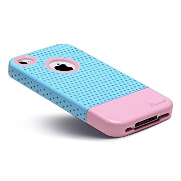 LUVVITT RESPIRA Hard Shell Case for iPhone 4 & 4S - Blue/Pink