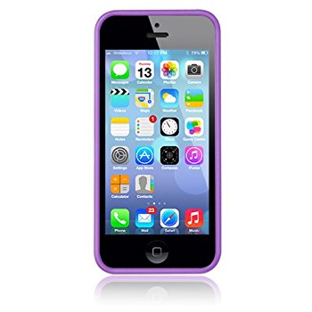LUVVITT HYBRID Slim Clear Back Case with Bumper for iPhone 5C - Clear / Purple