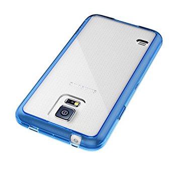 LUVVITT CLEARVIEW Case for Samsung Galaxy S5 | Bumper with Back Cover - Blue