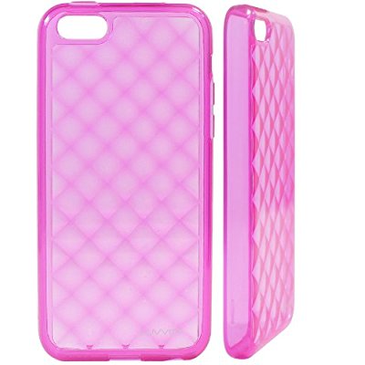 LUVVITT 3D JEWEL Soft Slim TPU Case / Cover for iPhone 5 C - Transparent Pink