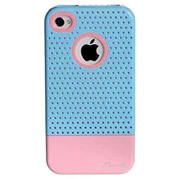 LUVVITT RESPIRA Hard Shell Case for iPhone 4 & 4S - Blue/Pink