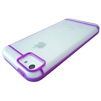 LUVVITT HYBRID Slim Clear Back Case with Bumper for iPhone 5C - Clear / Purple