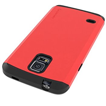 LUVVITT ULTRA ARMOR Galaxy S5 Case Dual Layer Shock Absorbing Case - Black/Red