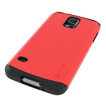 LUVVITT ULTRA ARMOR Galaxy S5 Case Dual Layer Shock Absorbing Case - Black/Red