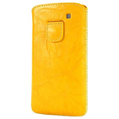 LUVVITT Genuine Leather Pouch for Samsung Galaxy S3 SIII - Yellow