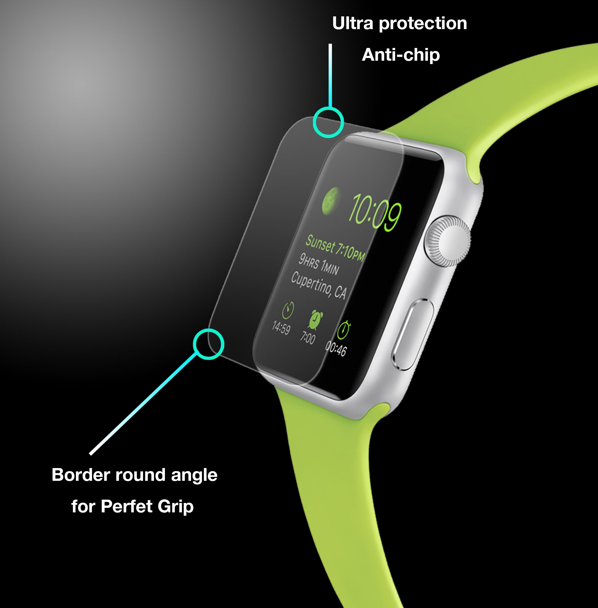 LUVVITT TEMPERED GLASS Screen Protector for Apple Watch 42 mm (2x Pack)