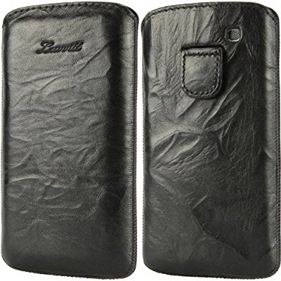 LUVVITT Genuine Leather Pouch for Samsung Galaxy S3 SIII - Black