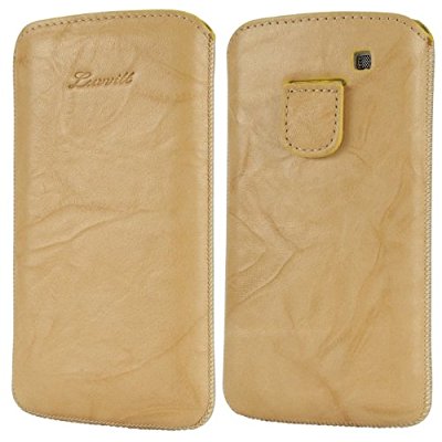 LUVVITT Genuine Leather Pouch for Samsung Galaxy S3 SIII - Beige