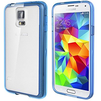 LUVVITT CLEARVIEW Case for Samsung Galaxy S5 | Bumper with Back Cover - Blue