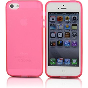 LUVVITT FROST Soft Slim Clear Case / Back Cover for iPhone 5 / 5S - Hot Pink