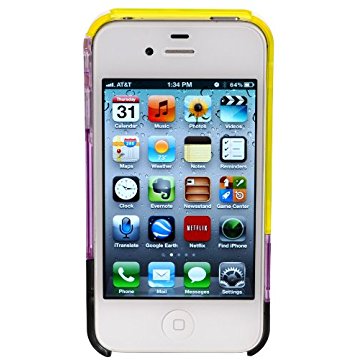 LUVVITT LEAF Case for iPhone 4 & 4S - Yellow/Purple/Black