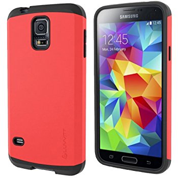 LUVVITT ULTRA ARMOR Galaxy S5 Case Dual Layer Shock Absorbing Case - Black/Red