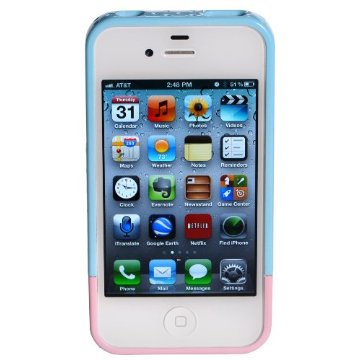 LUVVITT RESPIRA Hard Shell Case for iPhone 4 & 4S - Blue/Pink
