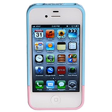 LUVVITT RESPIRA Hard Shell Case for iPhone 4 & 4S - Blue/Pink