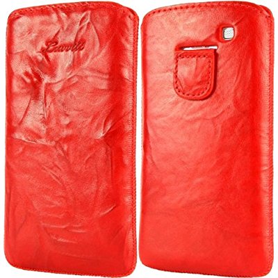 LUVVITT Genuine Leather Pouch for Samsung Galaxy S3 SIII - Red