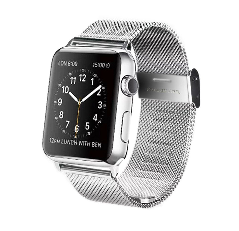 LUVVITT Stainless Steel Apple Watch Band Milanese Loop 42mm (LUV-1016) -Silver