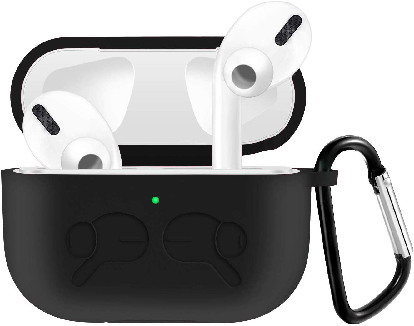 Luvvitt Durable Case with Key Ring Designed for Apple Airpods Pro Case (2019) - Black