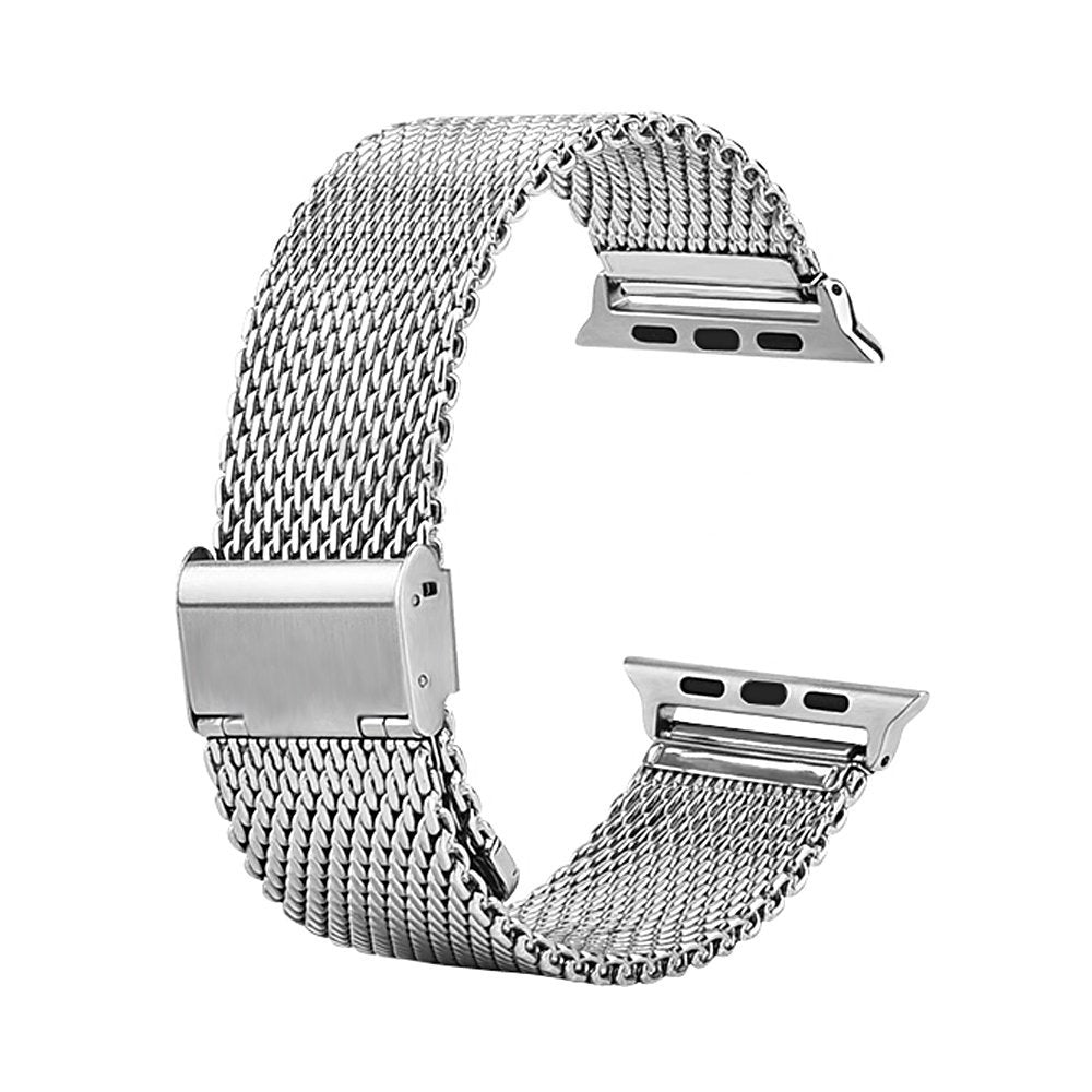 LUVVITT Stainless Steel Apple Watch Band BIG Milanese 38mm (LUV-1016B) -Silver