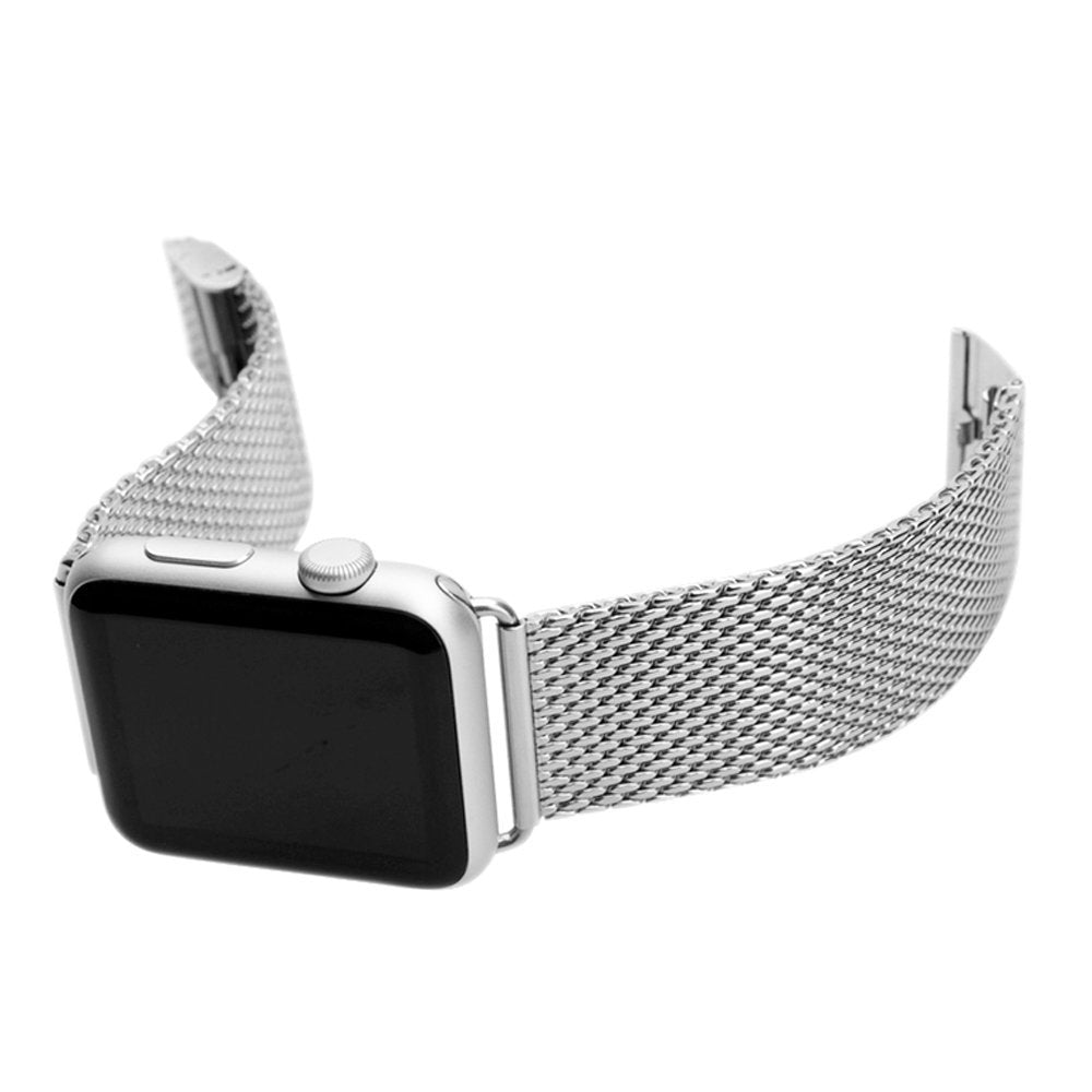 LUVVITT Stainless Steel Apple Watch Band BIG Milanese 42mm (LUV-1016B) -Silver