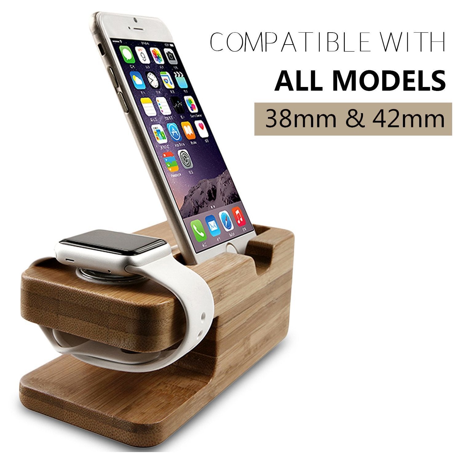 LUVVITT Apple Watch Bamboo Wood Charging Stand / Docking Station (LUV-1033)