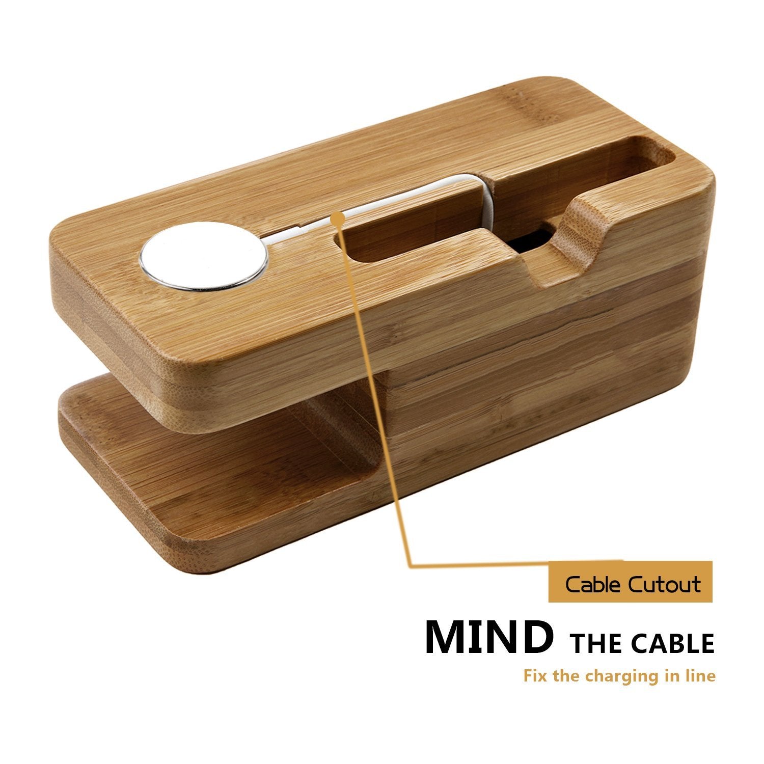 LUVVITT® Apple Watch Bamboo Wood Charging Stand / Docking Station (LUV-1033)