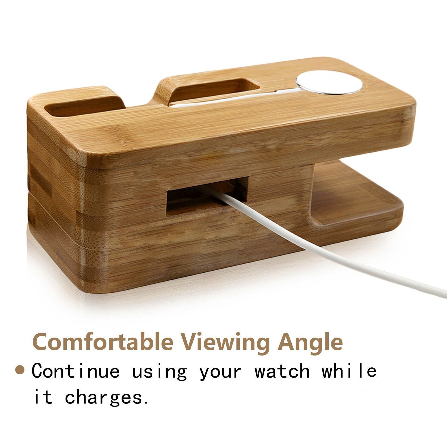 LUVVITT Apple Watch Bamboo Wood Charging Stand / Docking Station (LUV-1033)